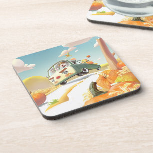 Posavasos Whimsical Pumpkin Ride