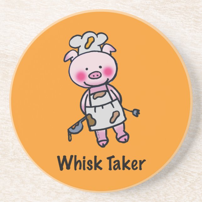 Posavasos Whisk Taker Pig - Funny Chef Design (Frente)