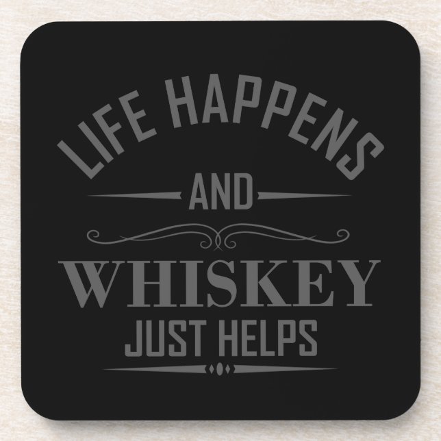 Posavasos Whiskey ayuda a tomar palabras graciosas de alcoho (Frente)