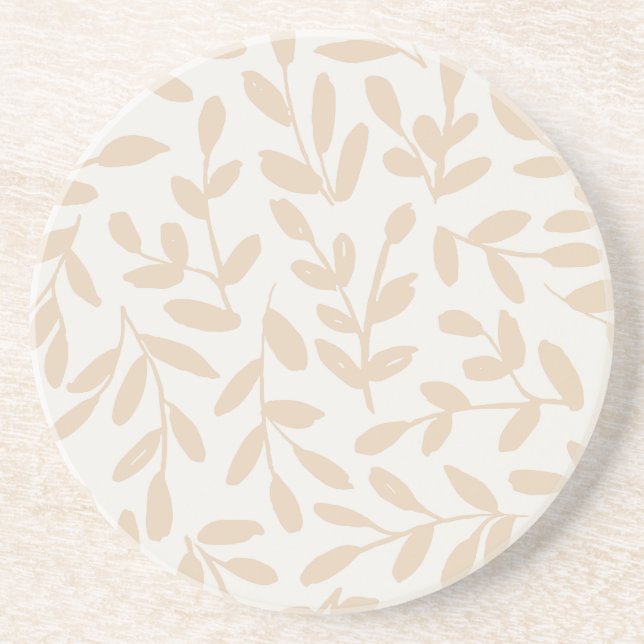 Posavasos Whisperleaf-Botánico Sutil En Crema Y Beige (Frente)