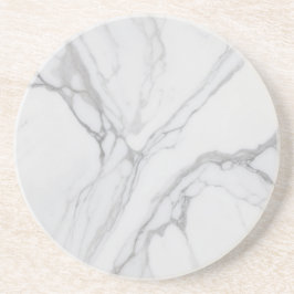 Posavasos White Gray Marble Minimal Elegant Coaster