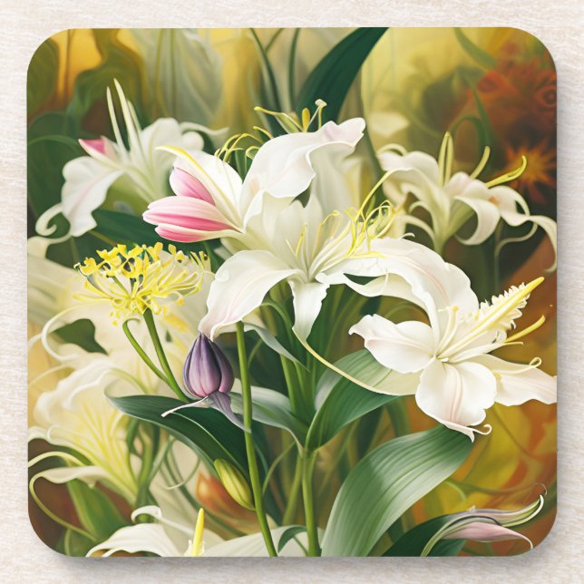 Posavasos White Lilies in Bloom (Frente)