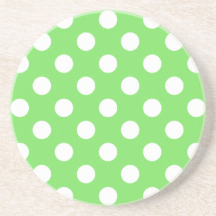 Posavasos White polka dots on apple green