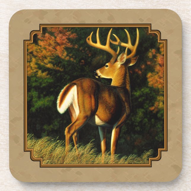 Posavasos Whitetail Buck Deer Hunting Tan (Frente)