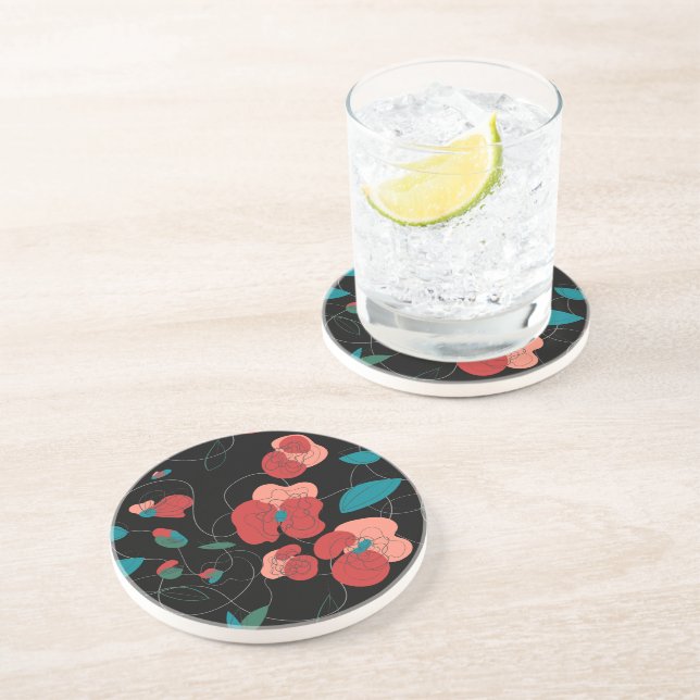 Posavasos Wildflower Wonderland | Patrón de flores estilizad (Lado)