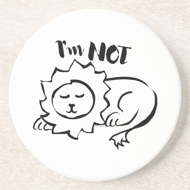 Posavasos Wildly Punny — I’m Not Lion Minimalist Lion Art (Frente)