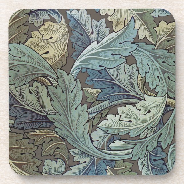 Posavasos William Morris Acanthus Sage Flor Flor Botánico (Frente)