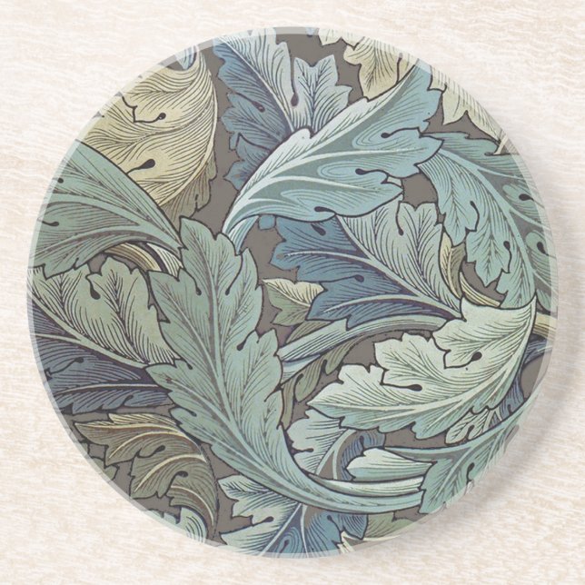 Posavasos William Morris Acanthus Sage Flor Floral Botánica (Frente)