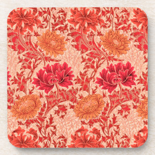 Posavasos William Morris Chrysanthemums, Naranja de Coral