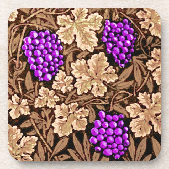 Posavasos William Morris Grapevine, Brown y Purple (Frente)