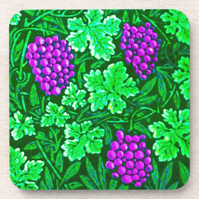 Posavasos William Morris Grapevine, morado y verde (Frente)