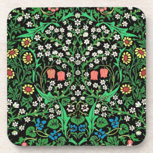 Posavasos William Morris Jacobean Floral, fondo negro