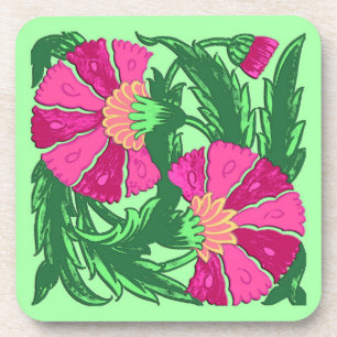 Posavasos William Morris Jacobean, Fuchsia Pink y Green