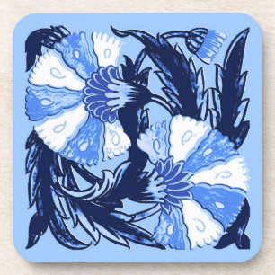 Posavasos William Morris Jacobean, Marina y Azul claro