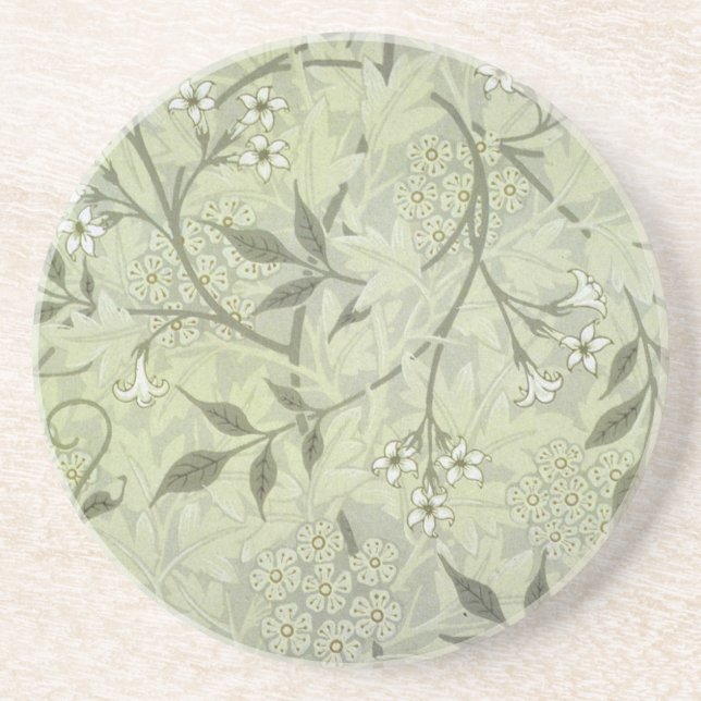 Posavasos William Morris Jasmine Flower Wallpaper Art (Frente)