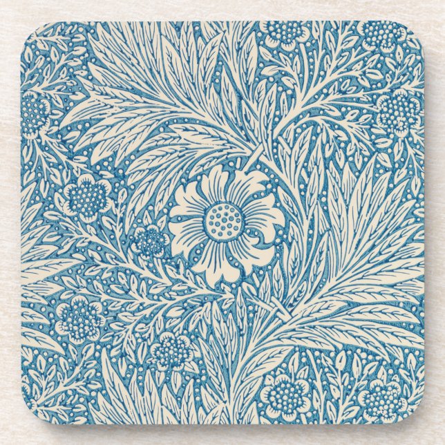 Posavasos William Morris - maravilla del azul de Nouveau del (Frente)