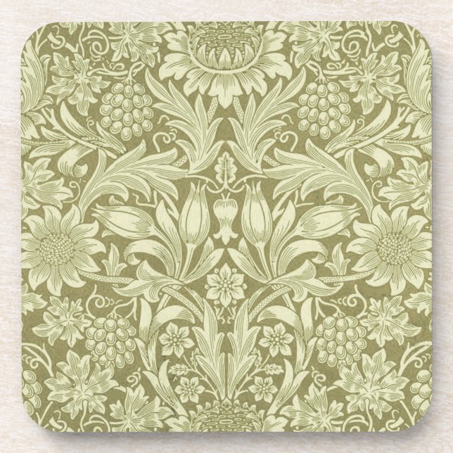 Posavasos William Morris Sunflower Green Flower (Frente)