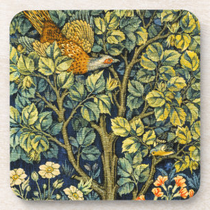 Posavasos William Morris Vintage Faisán Ardilla Flor