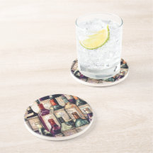 Wine Aovers Sandstone Coaster