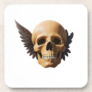 Posavasos Winged Skull Symbolizing Mortality and Freedom