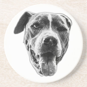 Posavasos Wink Tongue-Out: Mini de la mezcla de Pitbull