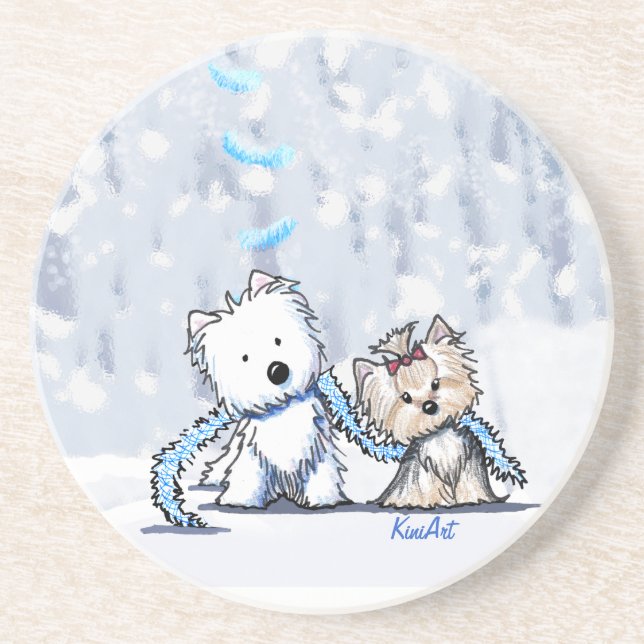 Posavasos Winter Terriers Coaster (Frente)