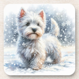 Posavasos Winter Westie Coasters
