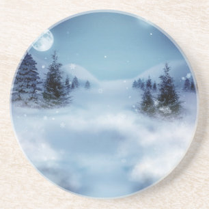 Posavasos Winter Wonderland de noche