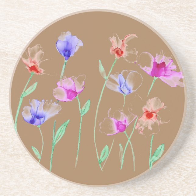Posavasos Wispy Flowers Sandstone Coaster (Frente)