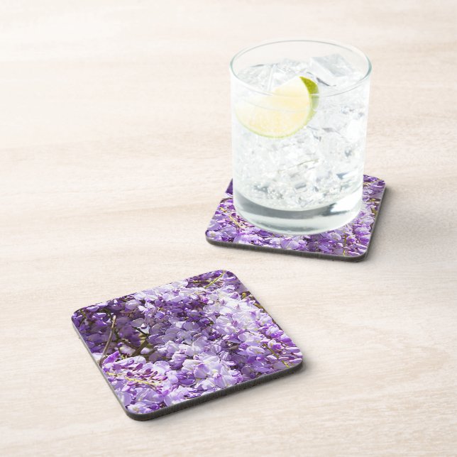Posavasos Wisteria Violeta de árbol de flores moradas (Lado Derecho)