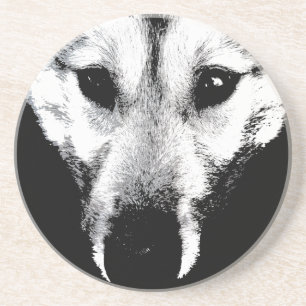 Posavasos Wolf Coaster Husky Wolf Dog Art Coaster & GIfts