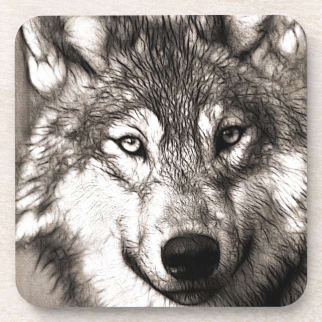 Posavasos Wolf Photographic Art Spirit Guide Animal Love  (Frente)