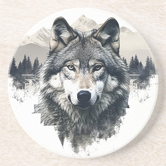Posavasos Wolf Sandstone Coaster (Frente)