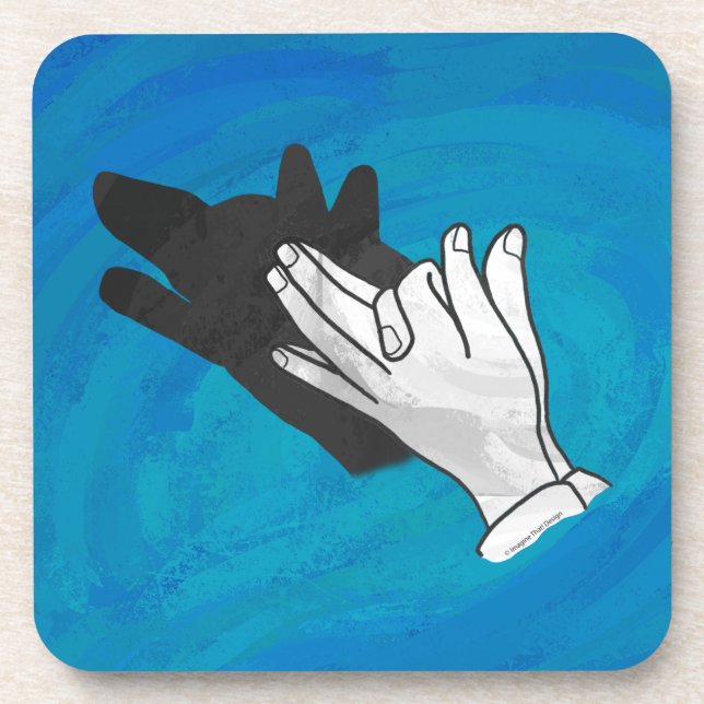 Posavasos Wolf Shadow sobre el azul (Frente)