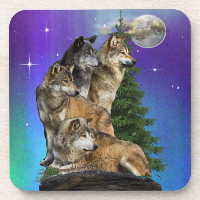 Posavasos Wolf y Moon (Frente)