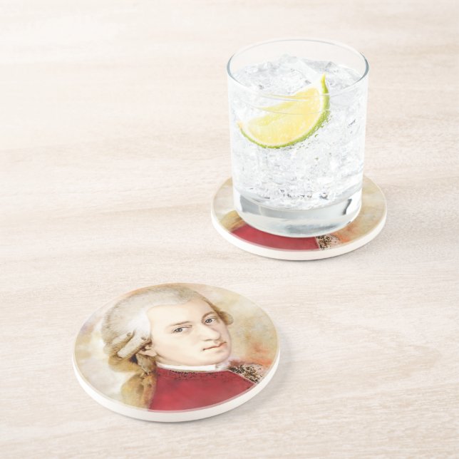 Posavasos Wolfgang Amadeus Mozart im Aquarell Stil (Lado)