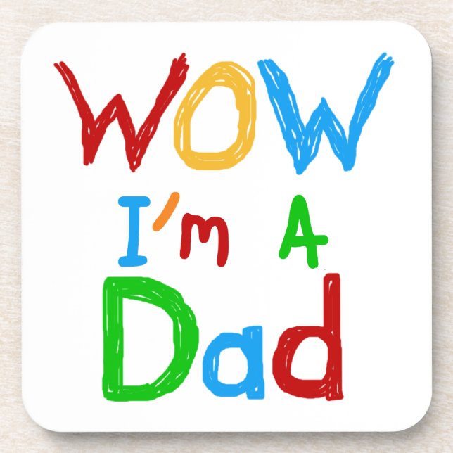 Posavasos WOW, soy papa de camisetas y GIfts (Frente)