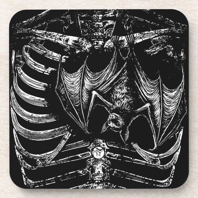 Posavasos X-Ray Skelett Korpus mit Fledermaus (Frente)