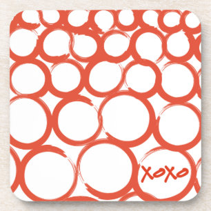 Posavasos XOXO pintado tarjeta del día de San Valentín