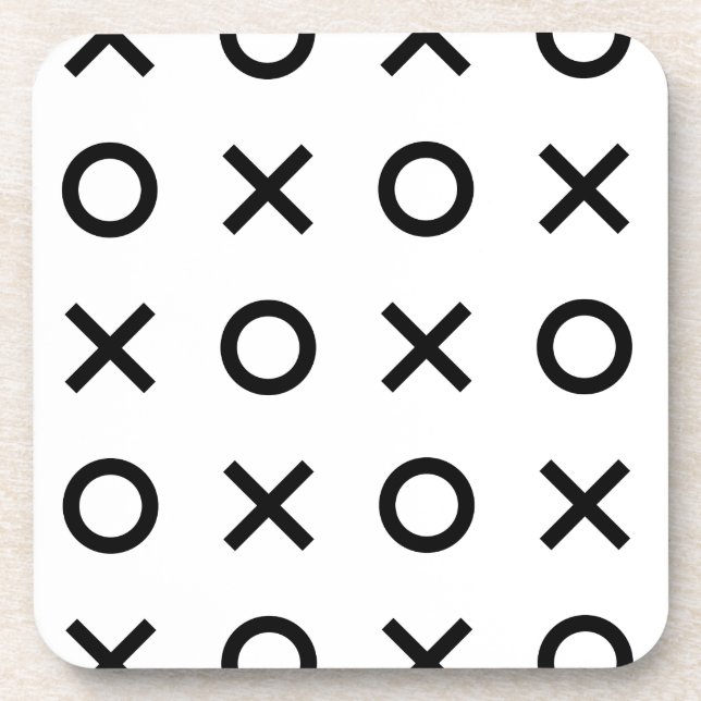 Posavasos Xs y Os blancos y negros (Frente)