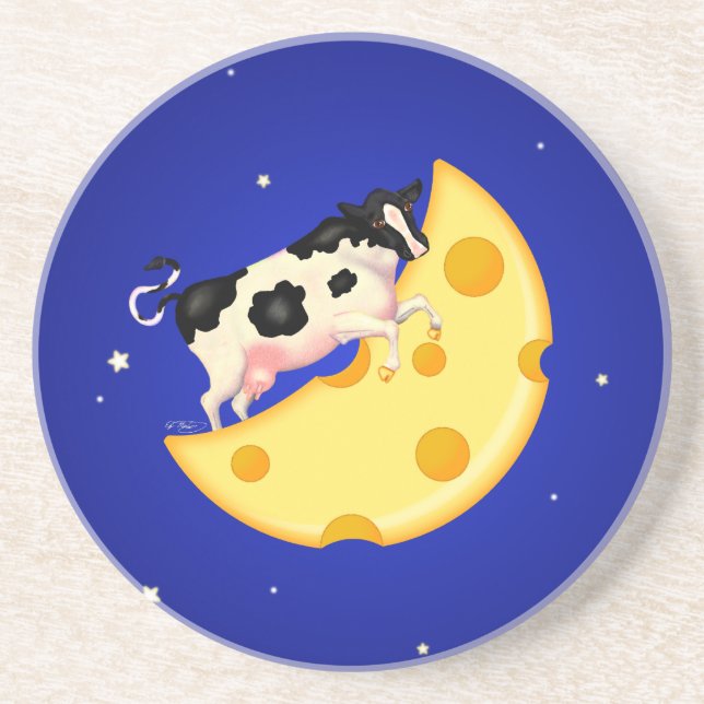 Posavasos Y la vaca saltó sobre la luna de queso (Frente)