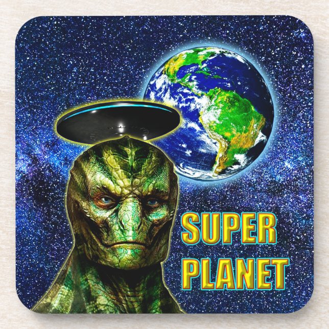 Posavasos YA ESTÁN AQUÍ - Colección de diseño REPTILIANO (Frente)