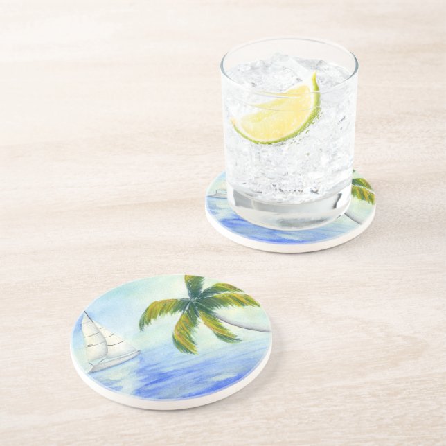 Posavasos Yate en el mar Palma (Lado)