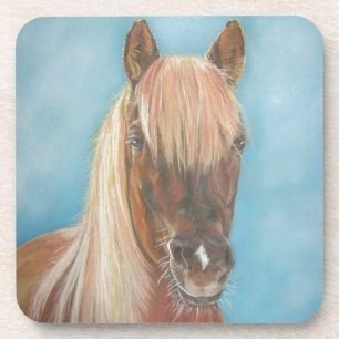Posavasos yegua de la castaña con el caballo equino del art