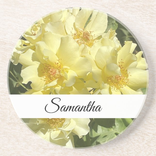 Posavasos Yellow Botanical Flowers (Frente)