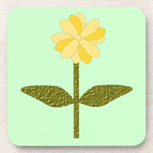Posavasos Yellow Daisy Flower Cork Coaster