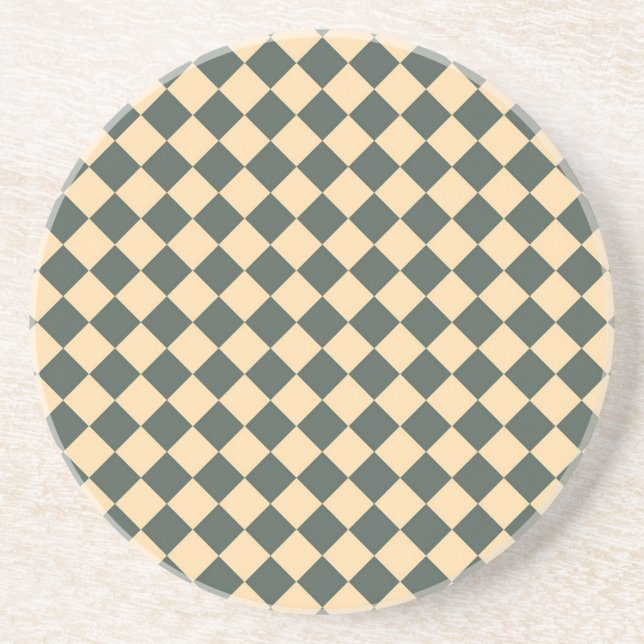 Posavasos Yellow Green Checker Diamond Pattern (Frente)