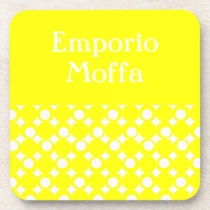 Posavasos Yellow Mod Ball Design @ Emporio Moffa con texto