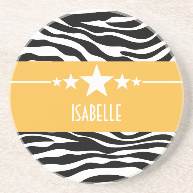 Posavasos Yellow Sassy Star Zebra Coaster (Frente)