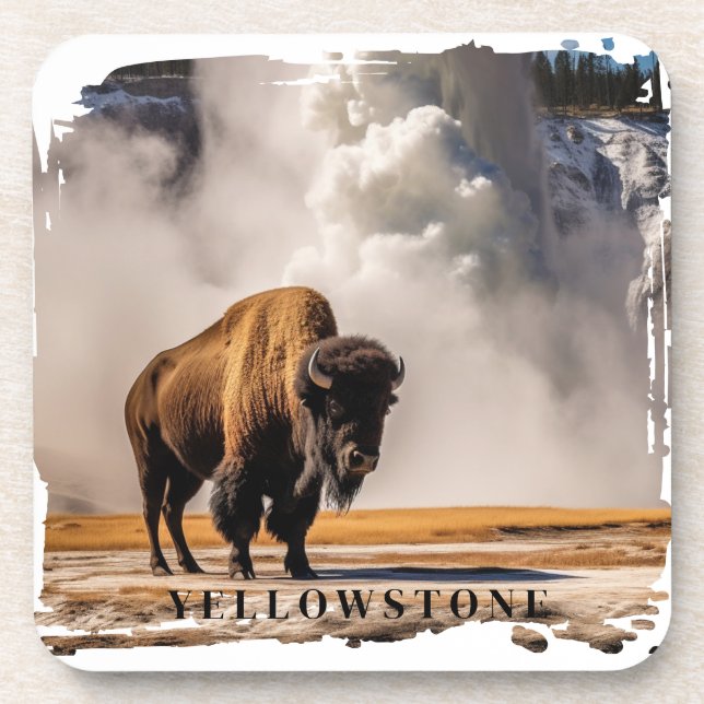 Posavasos Yellowstone Geyser Bison Bebida Coaster (Frente)